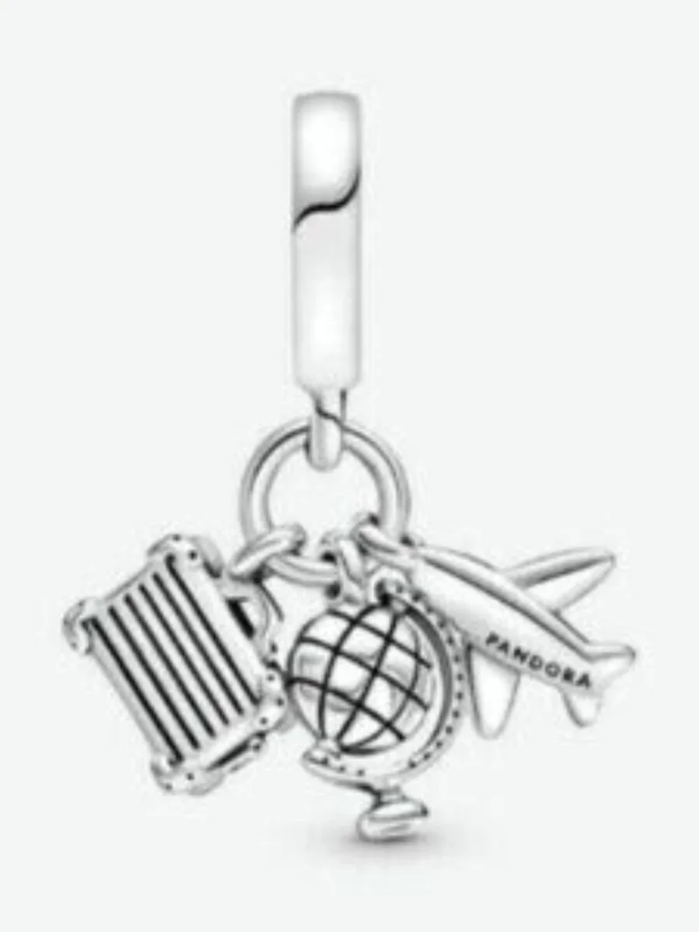 Pandora Airplane, Globe & Suitcase Dangle Charm